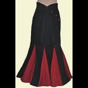 Retroscope Black and Red Full Length Skirt US 20